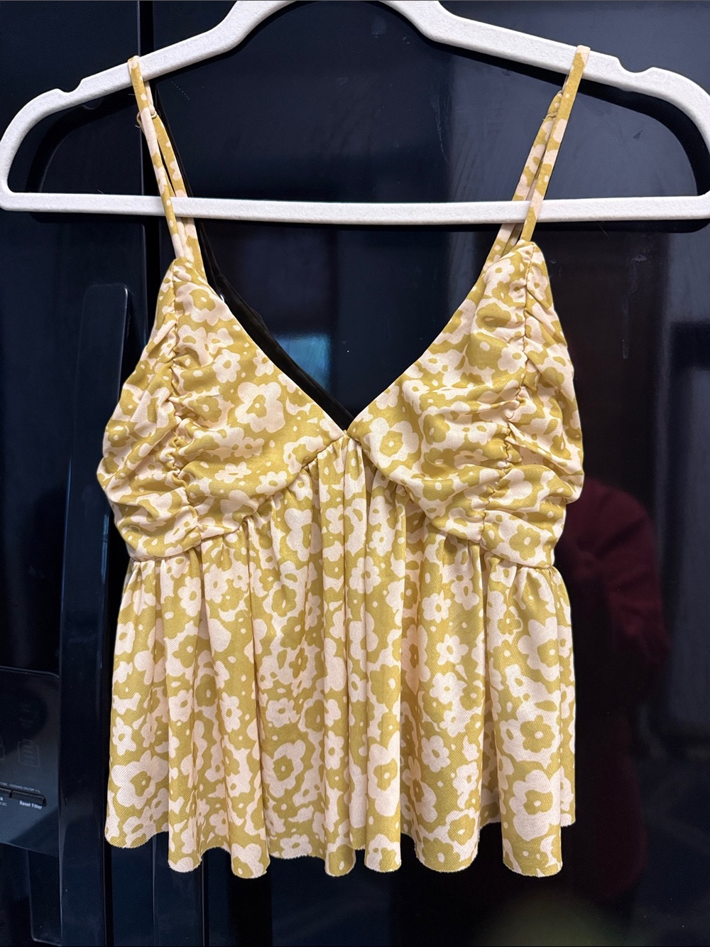 Urban Outfitters Floral Ruched Spaghetti Strap Cami